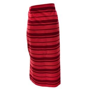 Banana Republic Striped Red Coral Pencil Skirt Womens Size 10